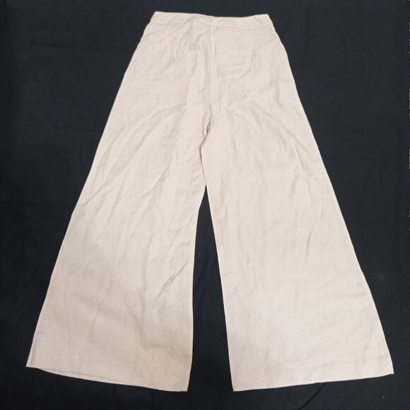 NWT Cupcake & Cashmere Wide Leg Beige High Rise Capri Pants Size 0 - Picture 7 of 7